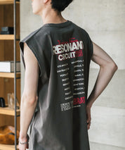 オーバーサイズ ピグメントライクグラフィックプリントノースリーブTシャツ