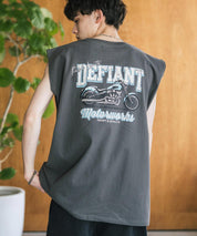 オーバーサイズ ピグメントライクグラフィックプリントノースリーブTシャツ