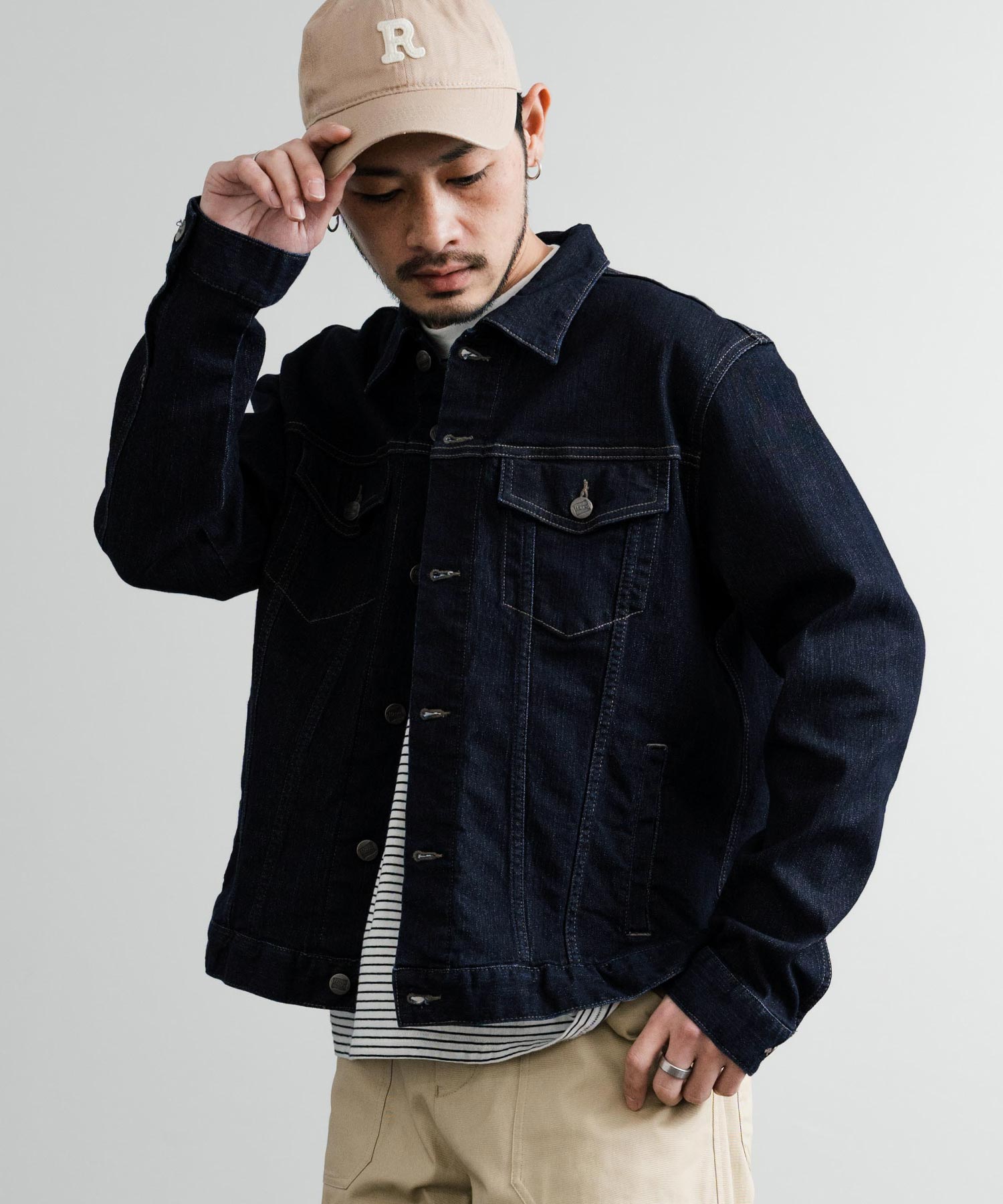 新色追加 Hanes ヘインズ ショート丈 ストレッチデニムジャケット G