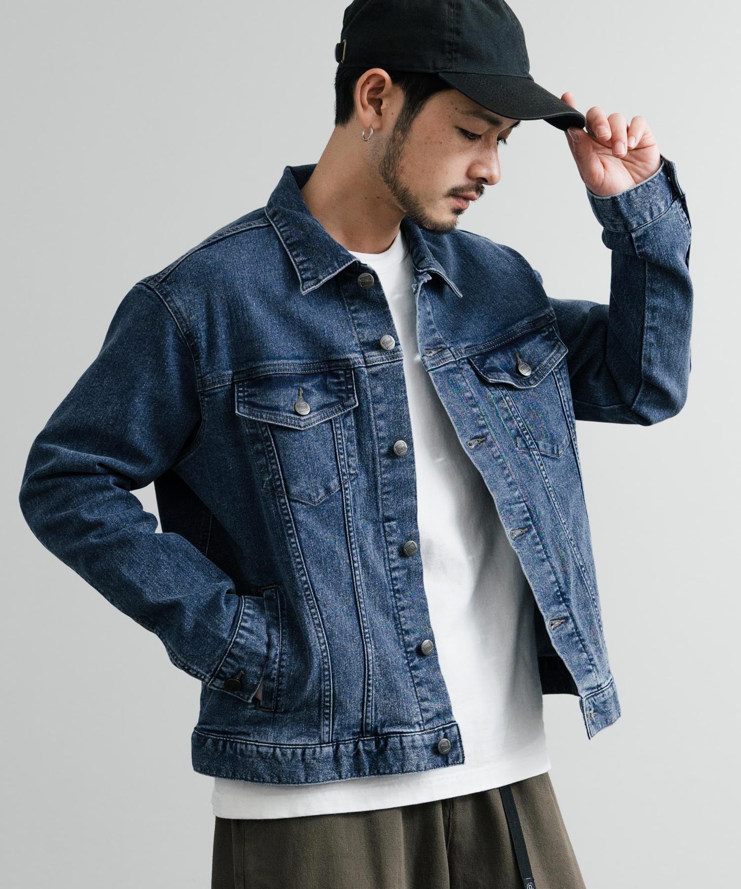 新色追加 Hanes ヘインズ ショート丈 ストレッチデニムジャケット Gジャン 14398