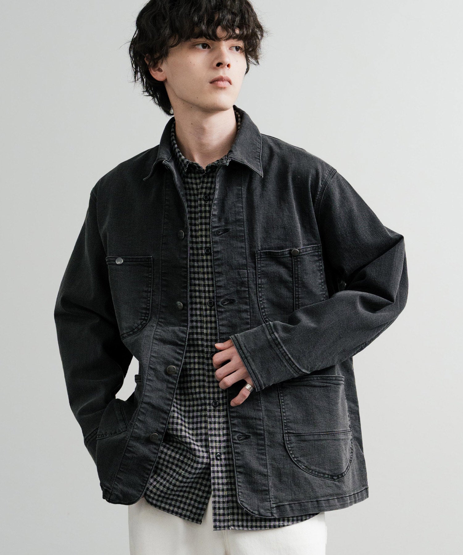 新色追加 Hanes ヘインズ ストレッチデニムカバーオール/デニムジャケット 14399