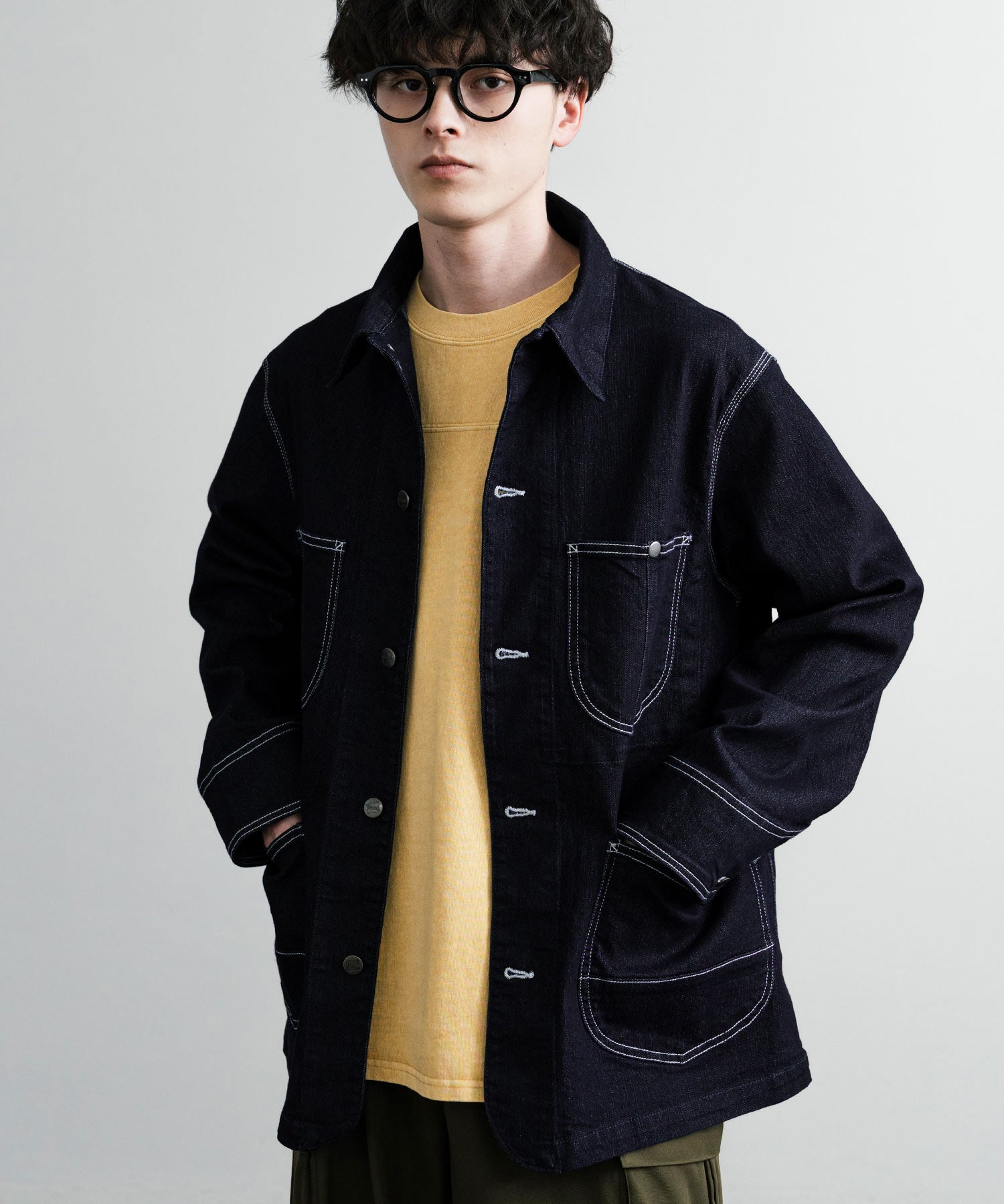 新色追加 Hanes ヘインズ ストレッチデニムカバーオール/デニムジャケット 14399