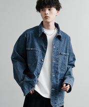 新色追加 Hanes ヘインズ ストレッチデニムカバーオール/デニムジャケット 14399