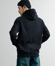 Champion チャンピオン オーバーサイズ袖ラインロゴ裏毛プルオーバーパーカー Mens Hooded Sweatshirt