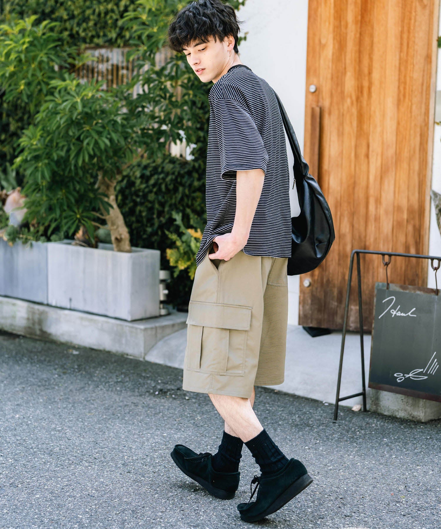 ワイドミリタリーカーゴイージーショートパンツ ハーフパンツ