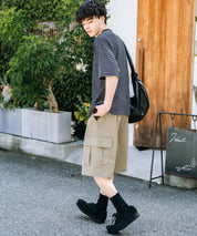 ワイドミリタリーカーゴイージーショートパンツ ハーフパンツ