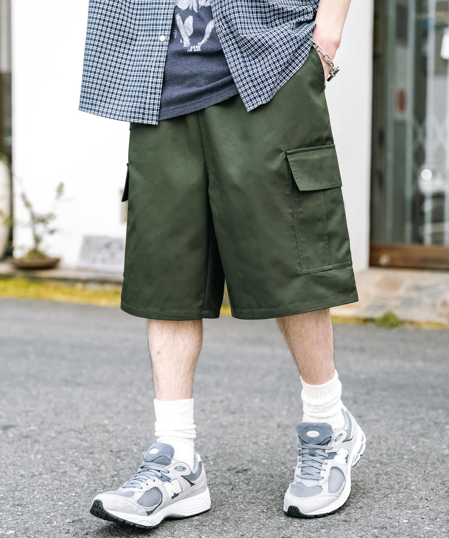 ワイドミリタリーカーゴイージーショートパンツ ハーフパンツ
