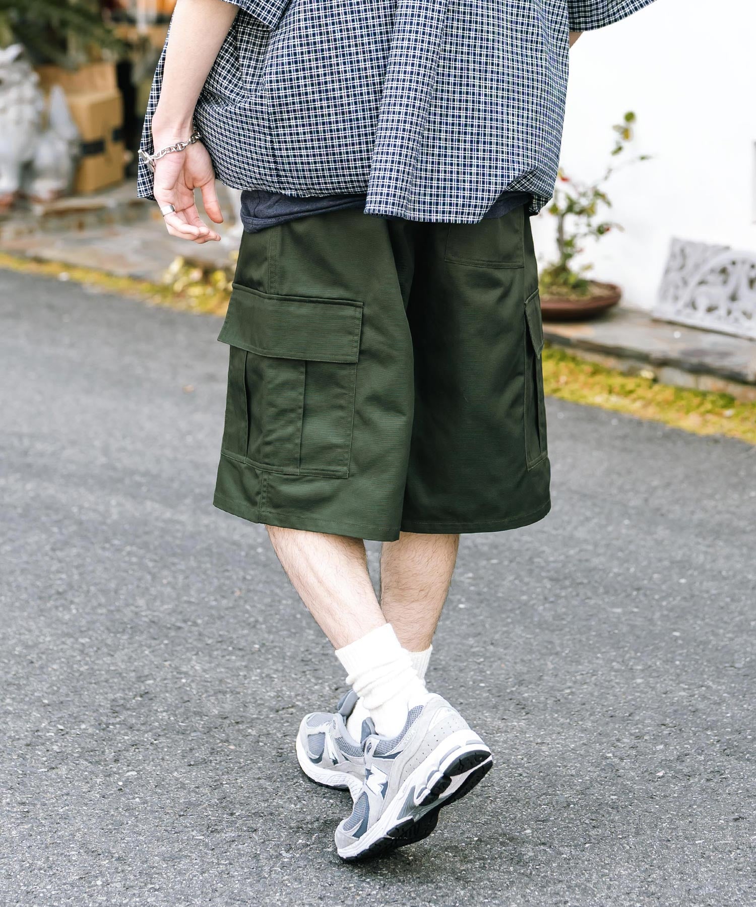 ワイドミリタリーカーゴイージーショートパンツ ハーフパンツ
