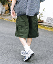 ワイドミリタリーカーゴイージーショートパンツ ハーフパンツ
