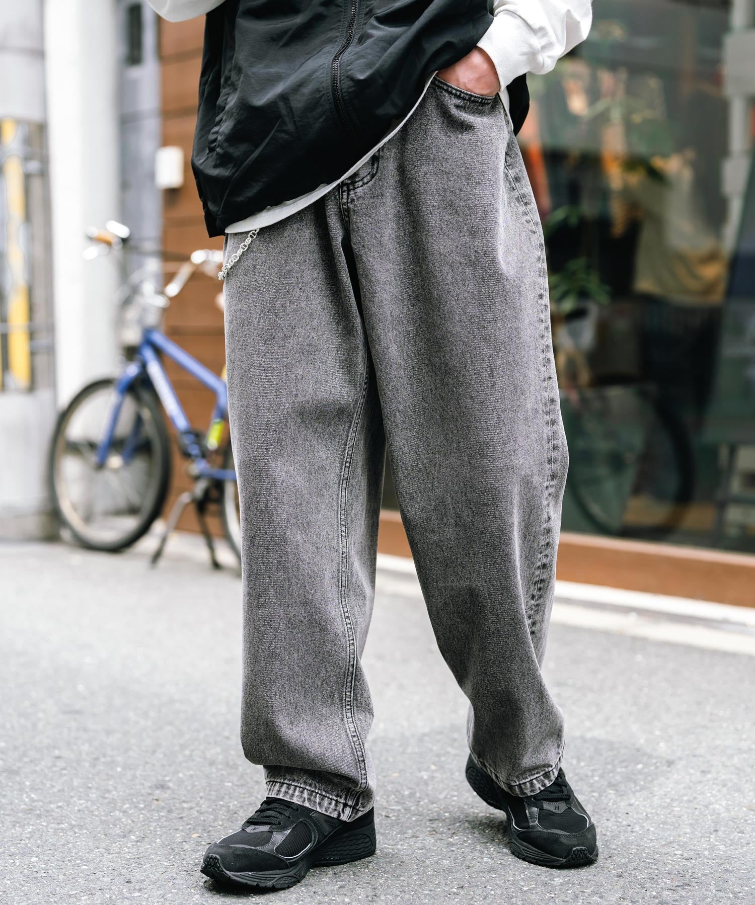 ルーズシルエットワイドデニムパンツ
