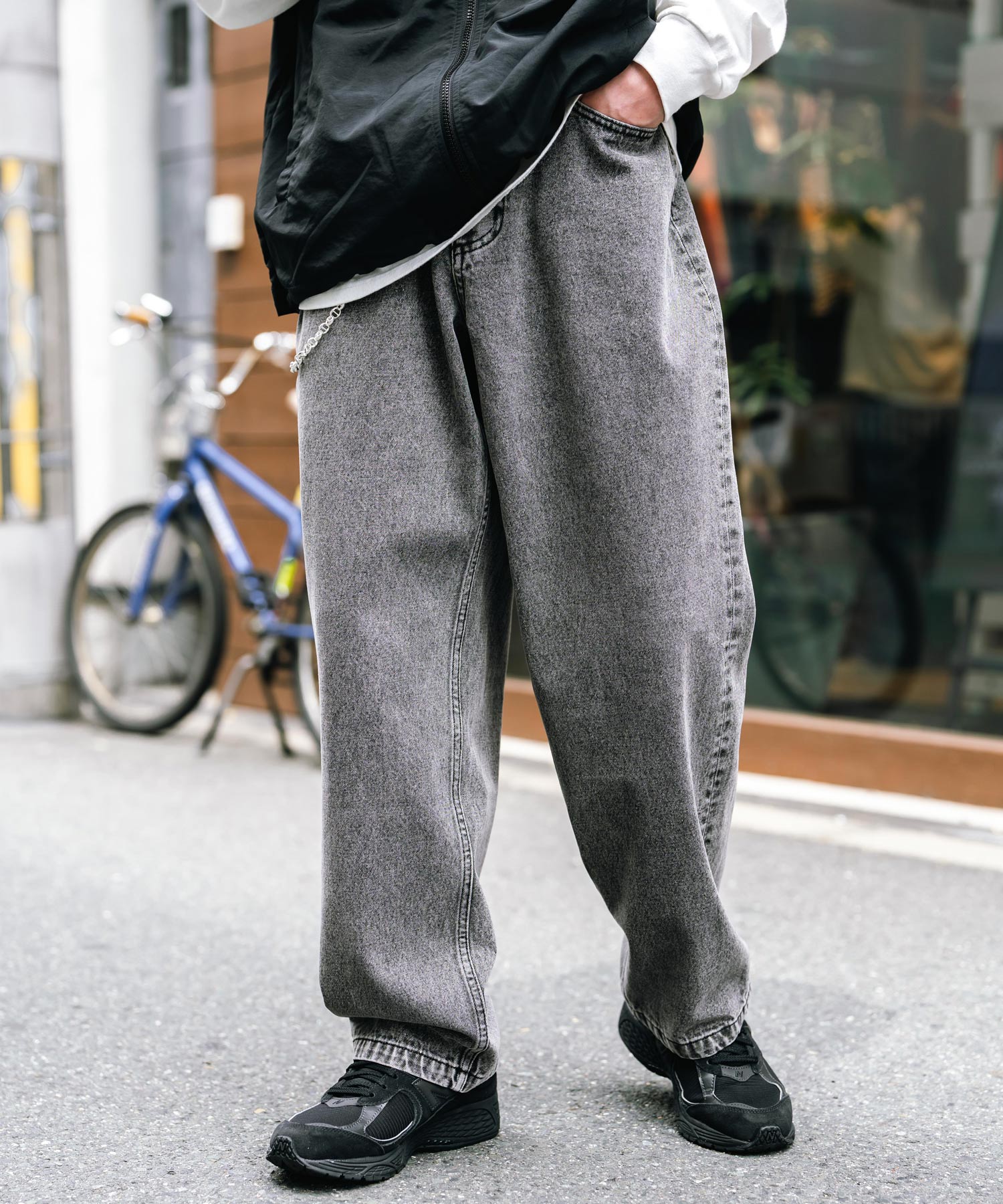 ルーズシルエットワイドデニムパンツ