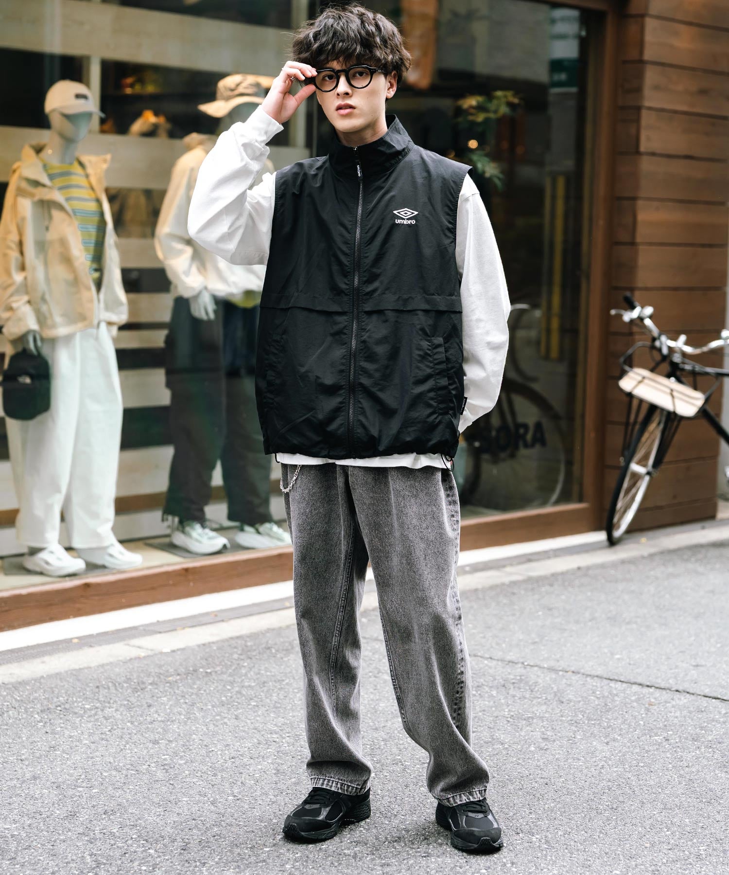 ルーズシルエットワイドデニムパンツ