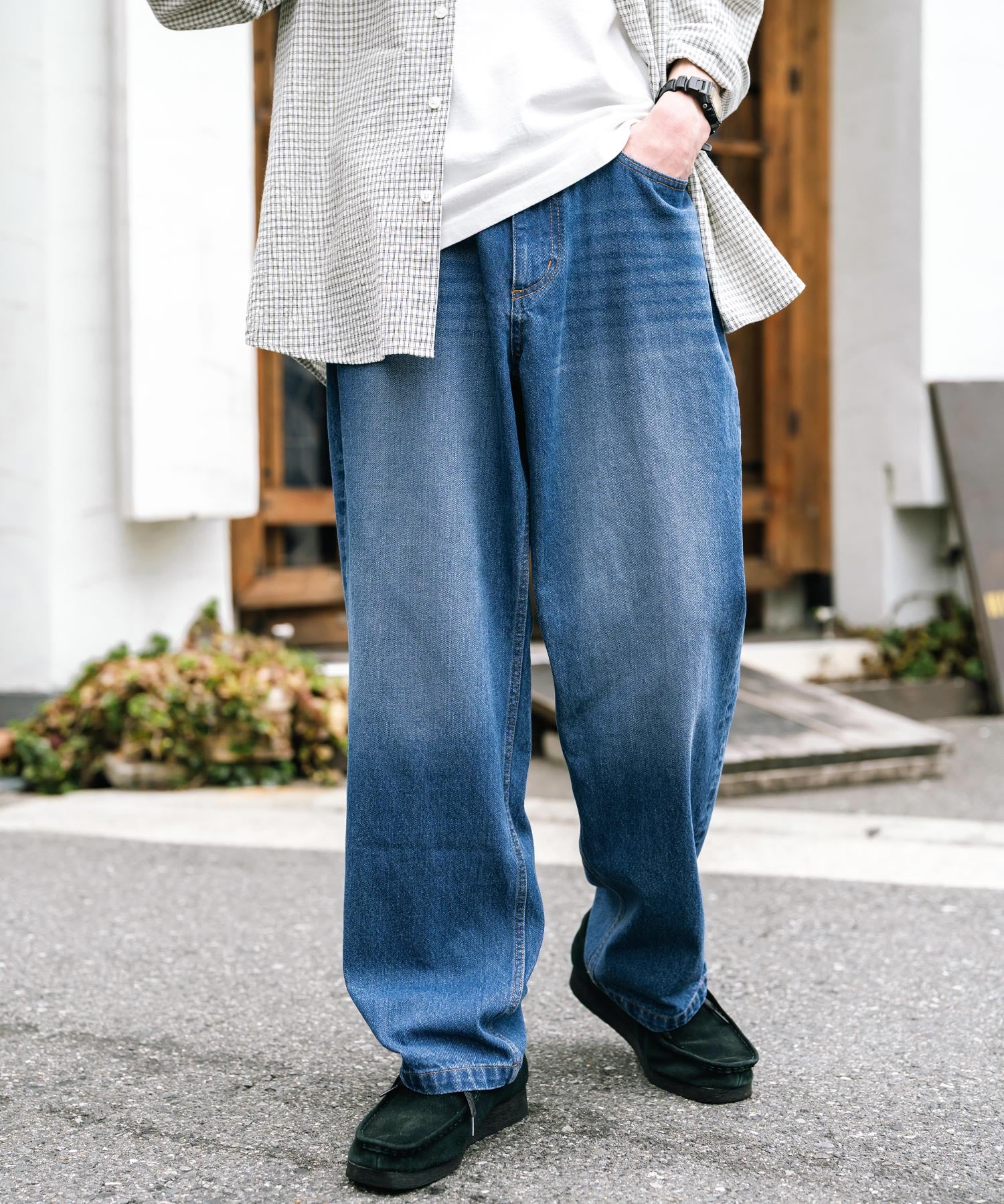 ルーズシルエットワイドデニムパンツ