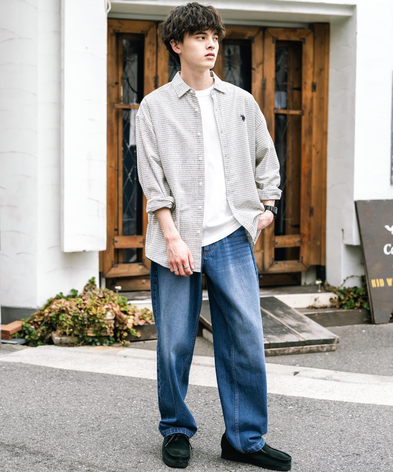 ルーズシルエットワイドデニムパンツ