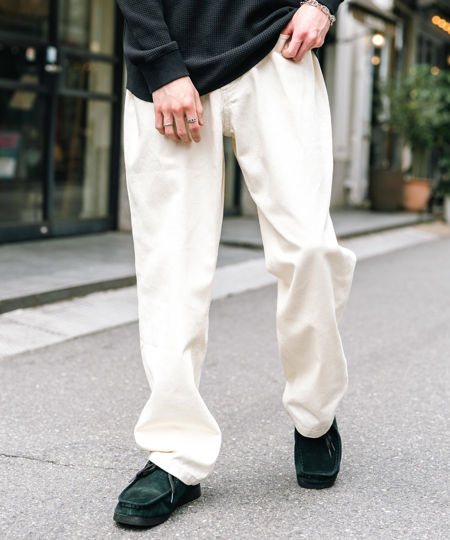 ルーズシルエットワイドデニムパンツ