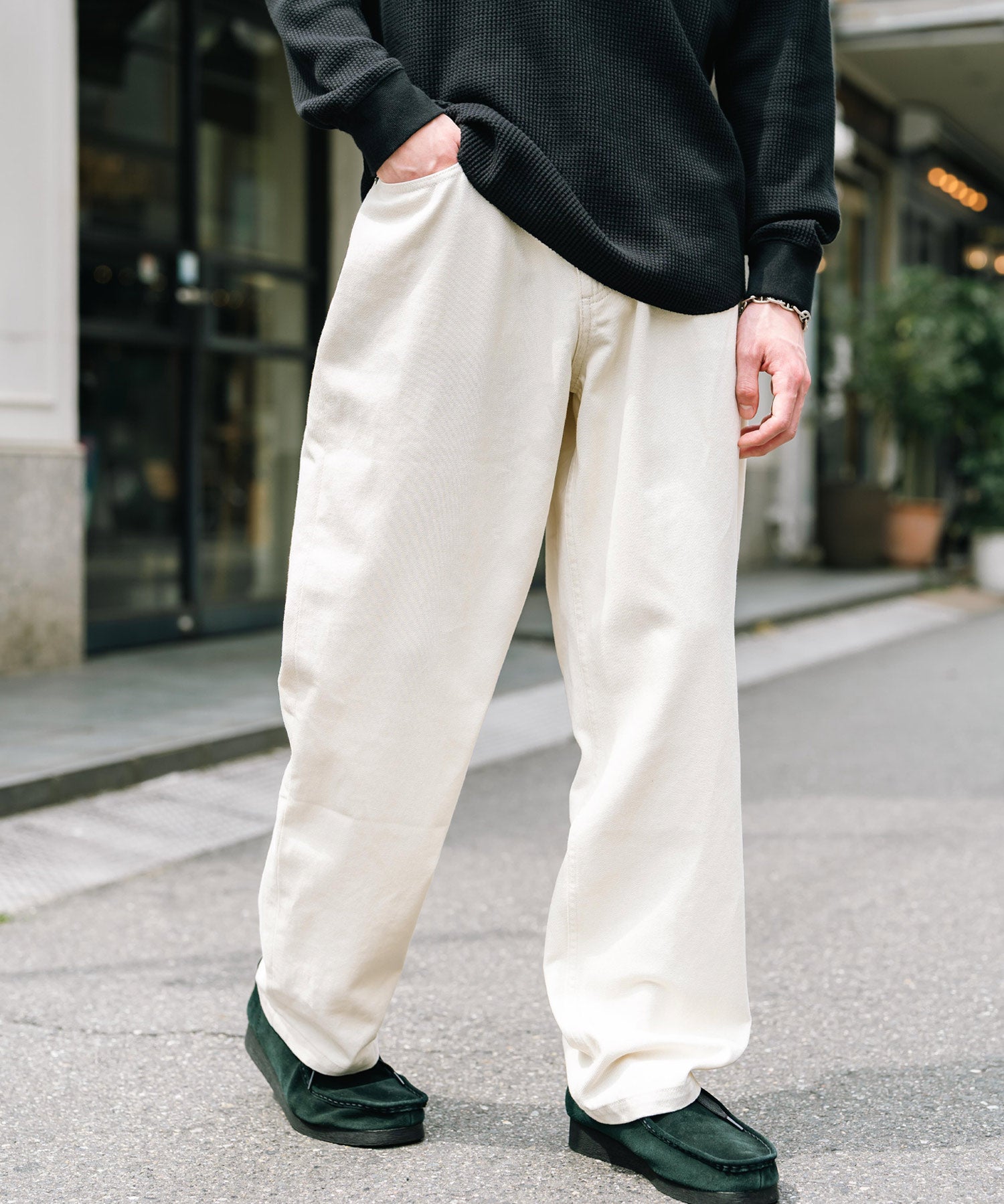 ルーズシルエットワイドデニムパンツ