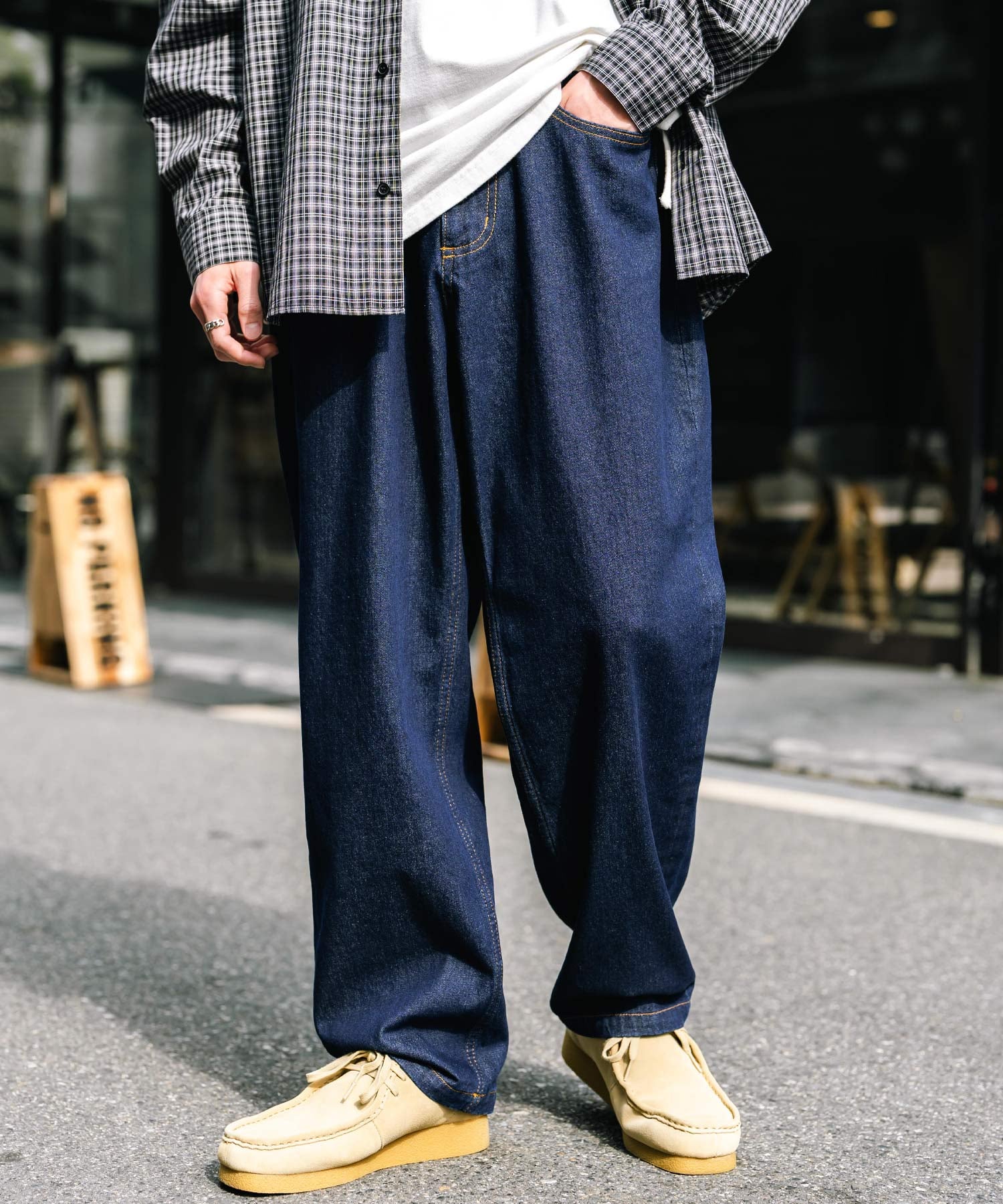 ルーズシルエットワイドデニムパンツ