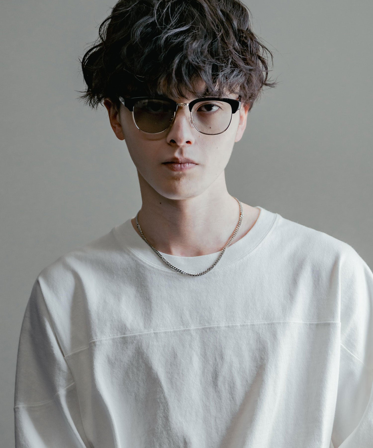 サーモントブローウェリントン型カラーレンズメタルフレームUVカット