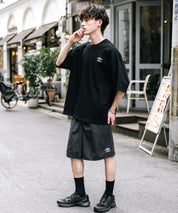 UMBRO アンブロ 別注コラボ オーバーサイズワンポイントロゴ刺繍クルーネック半袖Tシャツ