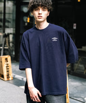 UMBRO アンブロ 別注コラボ オーバーサイズワンポイントロゴ刺繍クルーネック半袖Tシャツ