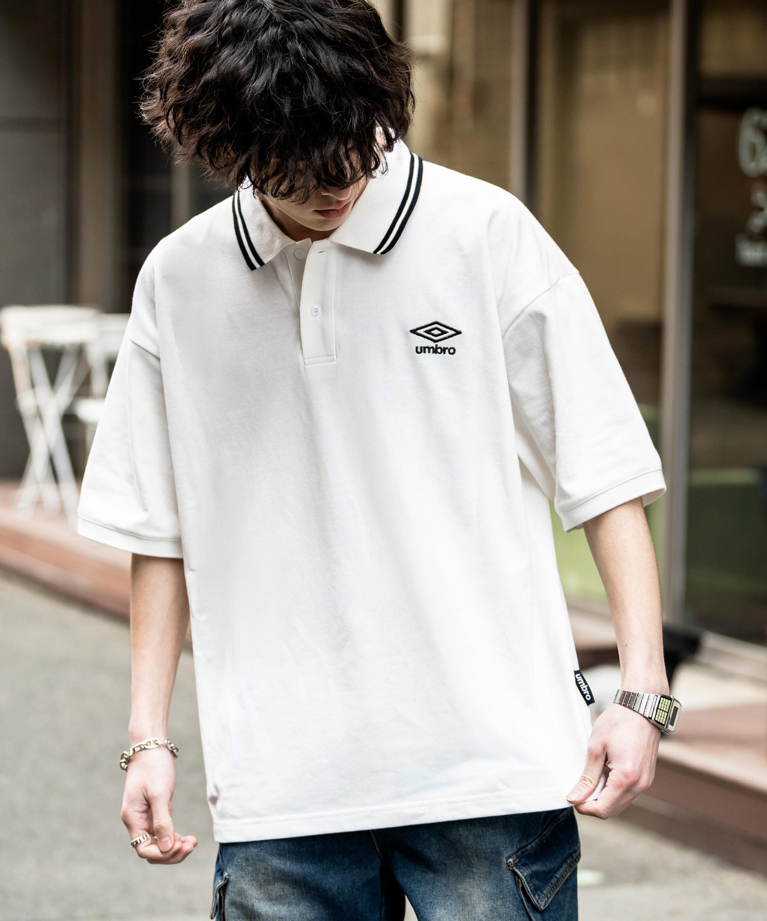 希少！ 奇跡の1着！ 極美品 90s ラッツオ ユニフォーム アンブロ 襟付き 新色追加 UMBRO アンブロ 別注コラボ オーバーサイズ鹿の子ワン