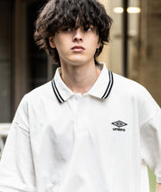 新色追加 UMBRO アンブロ 別注コラボ オーバーサイズ鹿の子ワンポイントロゴ刺繍半袖ポロシャツ 14471