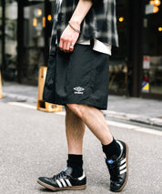 UMBRO アンブロ 別注コラボ ワンポイントロゴ刺繍ナイロンショートパンツ/ハーフパンツ セットアップ可能