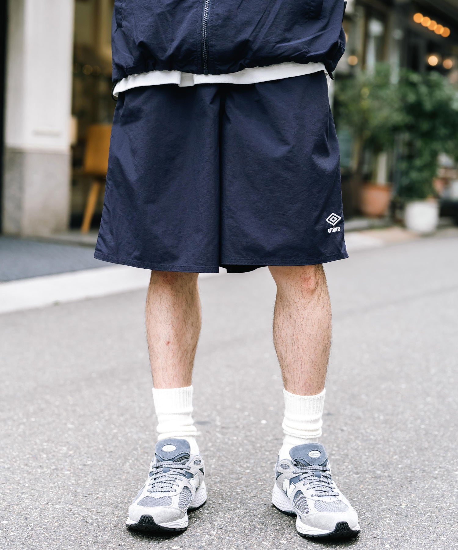 UMBRO アンブロ 別注コラボ ワンポイントロゴ刺繍ナイロンショートパンツ/ハーフパンツ セットアップ可能
