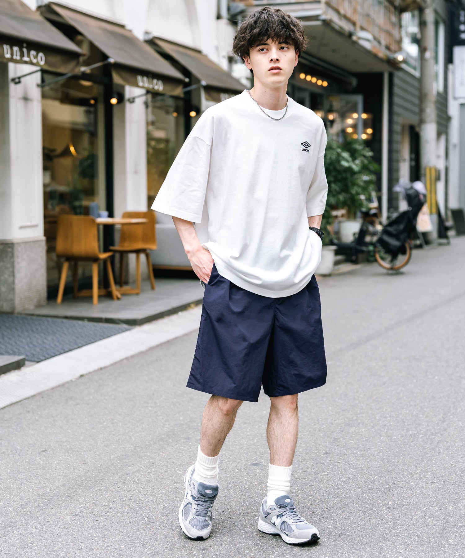 UMBRO アンブロ 別注コラボ ワンポイントロゴ刺繍ナイロンショートパンツ/ハーフパンツ セットアップ可能