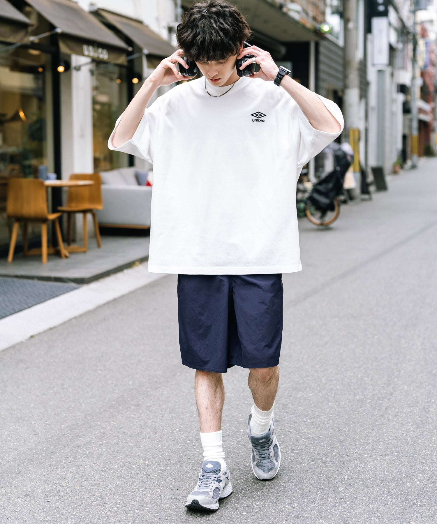 UMBRO アンブロ 別注コラボ ワンポイントロゴ刺繍ナイロンショートパンツ/ハーフパンツ セットアップ可能