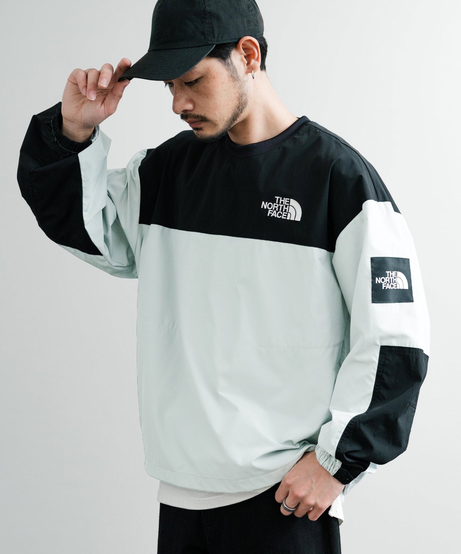 日本未展開モデル THE NORTH FACE ザ・ノースフェイス ALBANY CREWNECK 長袖ナイロンクルーネックプルオーバー 14477