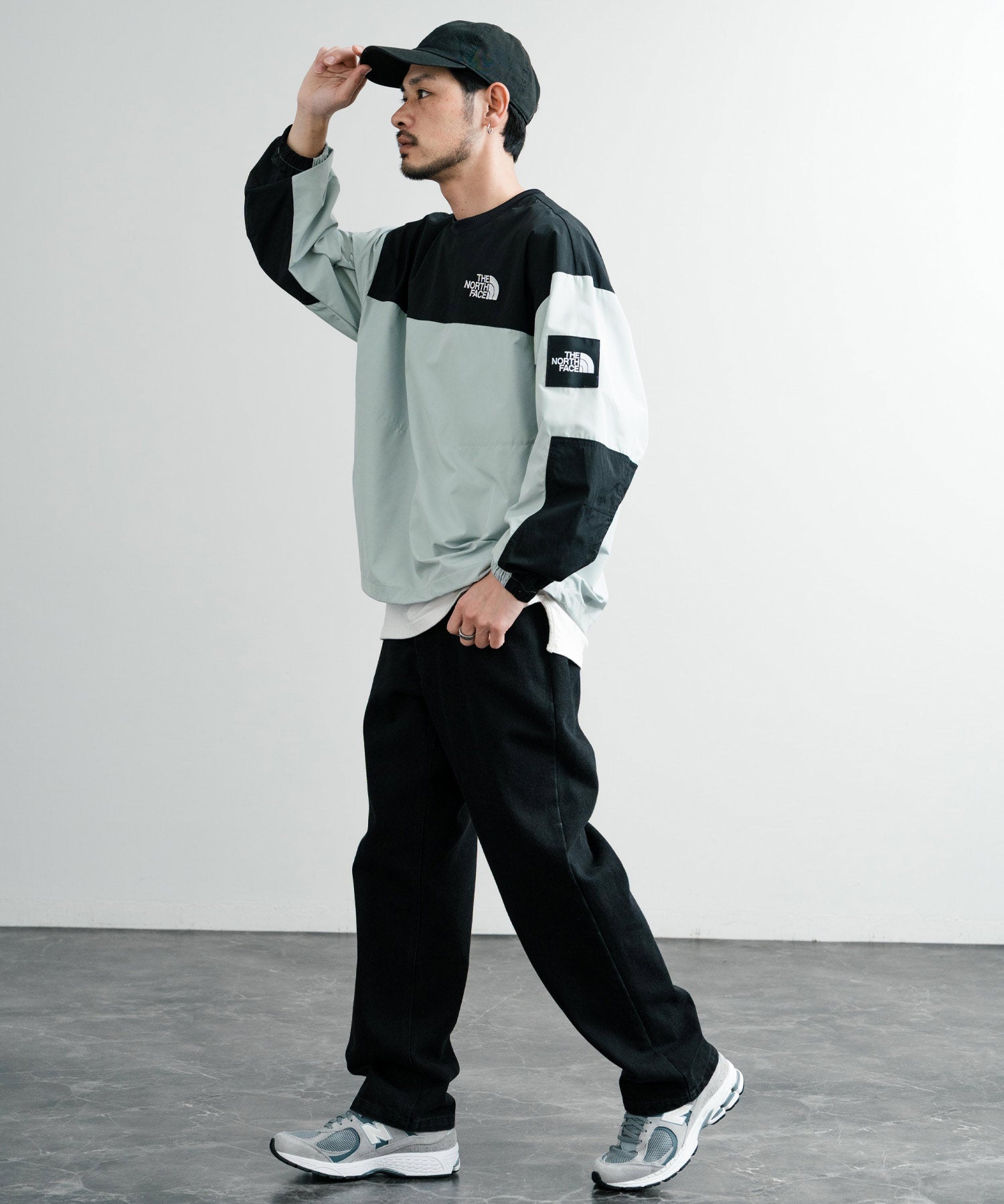 日本未展開モデル THE NORTH FACE ザ・ノースフェイス ALBANY CREWNECK 長袖ナイロンクルーネックプルオーバー 14477