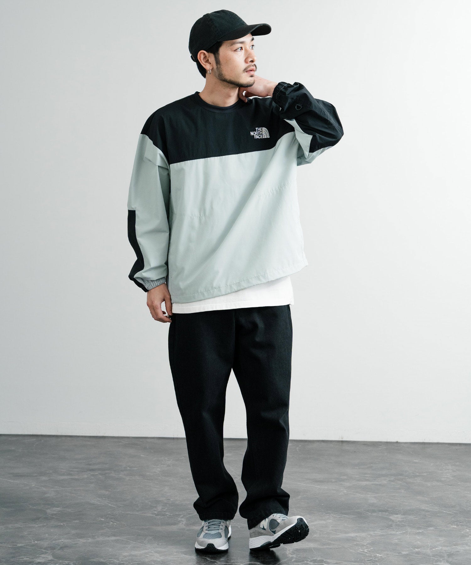 日本未展開モデル THE NORTH FACE ザ・ノースフェイス ALBANY CREWNECK 長袖ナイロンクルーネックプルオーバー 14477