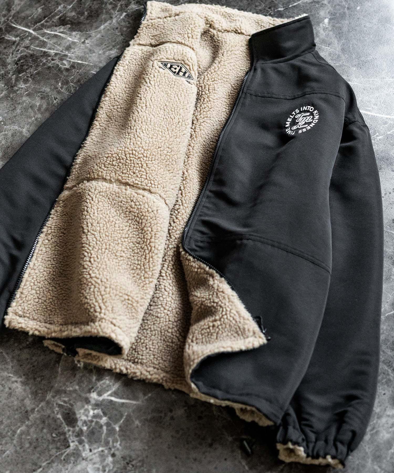 新色追加 2Wayリバーシブル 両A面オーバーサイズワンポイントサークルロゴ刺繍スタンドネックボアブルゾン 14527