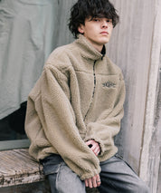 新色追加 2Wayリバーシブル 両A面オーバーサイズワンポイントサークルロゴ刺繍スタンドネックボアブルゾン 14527