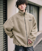 新色追加 2Wayリバーシブル 両A面オーバーサイズワンポイントサークルロゴ刺繍スタンドネックボアブルゾン 14527