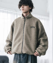 新色追加 2Wayリバーシブル 両A面オーバーサイズワンポイントサークルロゴ刺繍スタンドネックボアブルゾン 14527