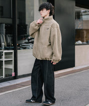 新色追加 2Wayリバーシブル 両A面オーバーサイズワンポイントサークルロゴ刺繍スタンドネックボアブルゾン 14527