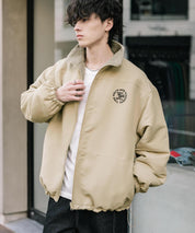 新色追加 2Wayリバーシブル 両A面オーバーサイズワンポイントサークルロゴ刺繍スタンドネックボアブルゾン 14527