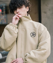 新色追加 2Wayリバーシブル 両A面オーバーサイズワンポイントサークルロゴ刺繍スタンドネックボアブルゾン 14527