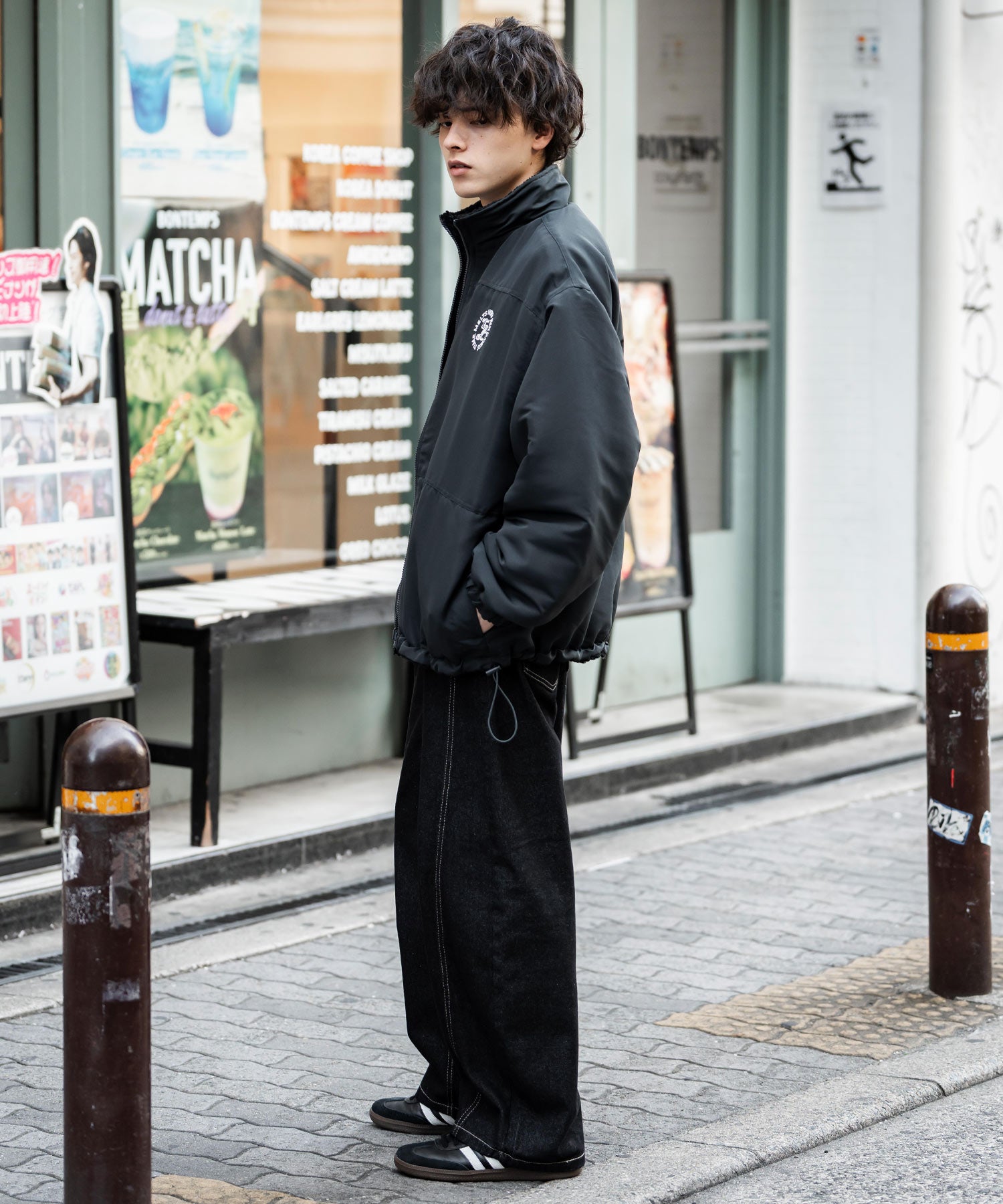 2Wayリバーシブル 両A面オーバーサイズワンポイントサークルロゴ刺繍