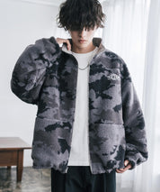 新色追加 2Wayリバーシブル 両A面オーバーサイズワンポイントサークルロゴ刺繍スタンドネックボアブルゾン 14527