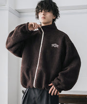 新色追加 2Wayリバーシブル 両A面オーバーサイズワンポイントサークルロゴ刺繍スタンドネックボアブルゾン 14527