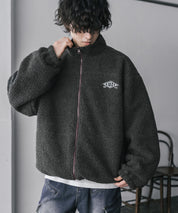 新色追加 2Wayリバーシブル 両A面オーバーサイズワンポイントサークルロゴ刺繍スタンドネックボアブルゾン 14527