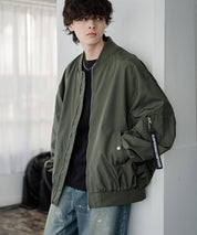 ポリDEWSPO オーバーサイズMA-1フライトジャケット/ミリタリーブルゾン 14533