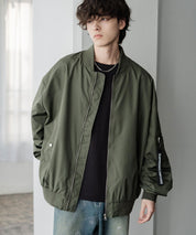 ポリDEWSPO オーバーサイズMA-1フライトジャケット/ミリタリーブルゾン 14533