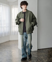 ポリDEWSPO オーバーサイズMA-1フライトジャケット/ミリタリーブルゾン 14533