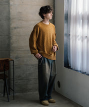 ルーズシルエット アクリル/モールクルーネック長袖ニット 14538