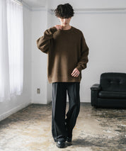 オーバーサイズ配色リブワッフルニットプルオーバーセーター	14546