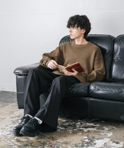 オーバーサイズ配色リブワッフルニットプルオーバーセーター	14546